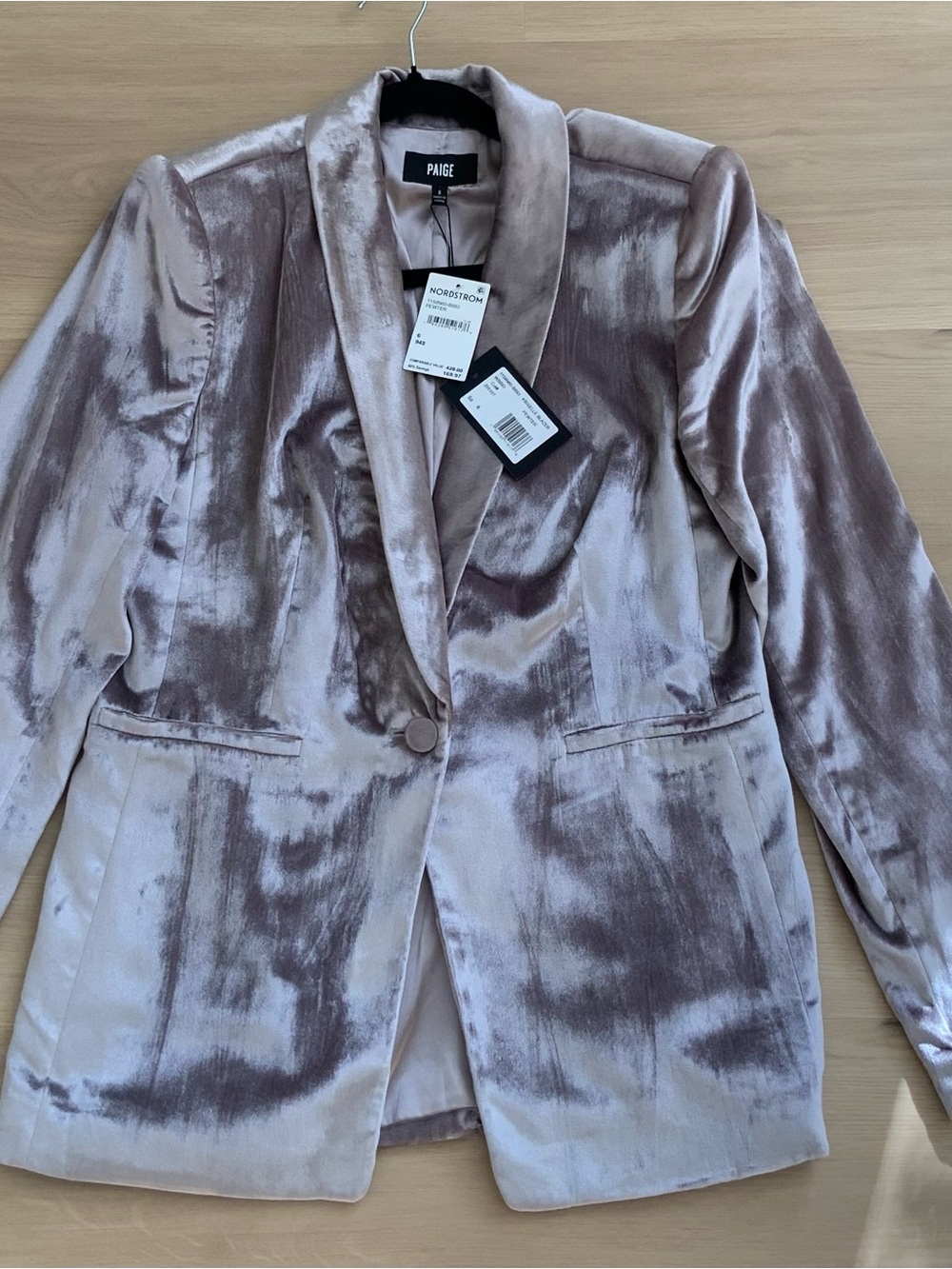 PAIGE Velvet Blazer in Light Pewter - Picture 4 of 10